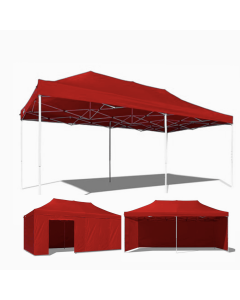 Budget 3mx4.5m (10ft x15ft) - Colour Red - Walls Frame + Roof