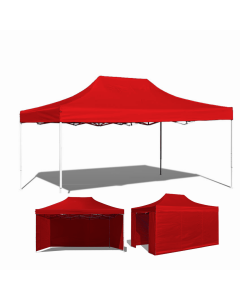 Budget 3mx4.5m (10ft x15ft) - Colour Red - Walls Frame + Roof