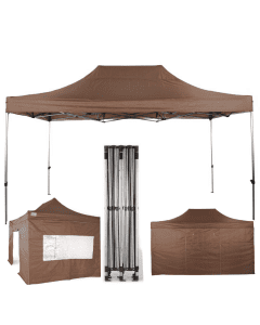 Explorer Pop Up Gazebo 3mx4.5m (10ft x15ft) - Colour Coffee - Walls No Side Walls Required 
