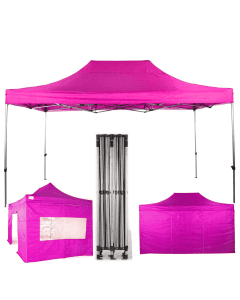 Explorer Pop Up Gazebo 3mx4.5m (10ft x15ft) - Colour Pink - Walls No Side Walls Required 