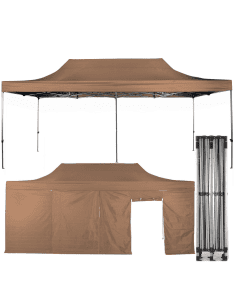 Explorer Pop Up Gazebo 3mx6m (10ft x20ft) - Colour Coffee - Walls No Side Walls Required 