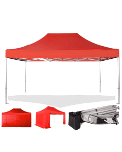 Rhino HEX 45 3mx4.5m (10ft x15ft) - Colour Red - Walls Frame + Roof