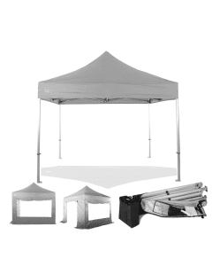 Rhino HEX 45 Pop Up Gazebo 3m x 3m (10ft x 10ft) - Colour Grey - Walls No Side Walls Required 