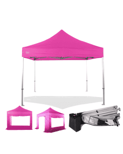 Rhino HEX 45 Pop Up Gazebo 3m x 3m (10ft x 10ft) - Colour Pink - Walls No Side Walls Required 