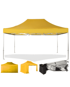 Rhino HEX 45 Pop Up Gazebo 3m x 4.5m (10ft x 15ft) - Colour Yellow - Walls No Side Walls Required 