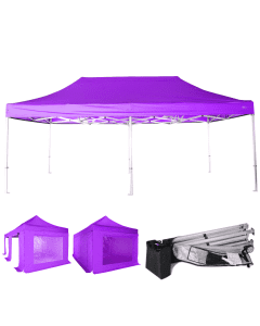 Rhino HEX 55 Pop Up Gazebo 3m x 6m (10ft x 20ft) - Colour Purple - Walls No Side Walls Required 